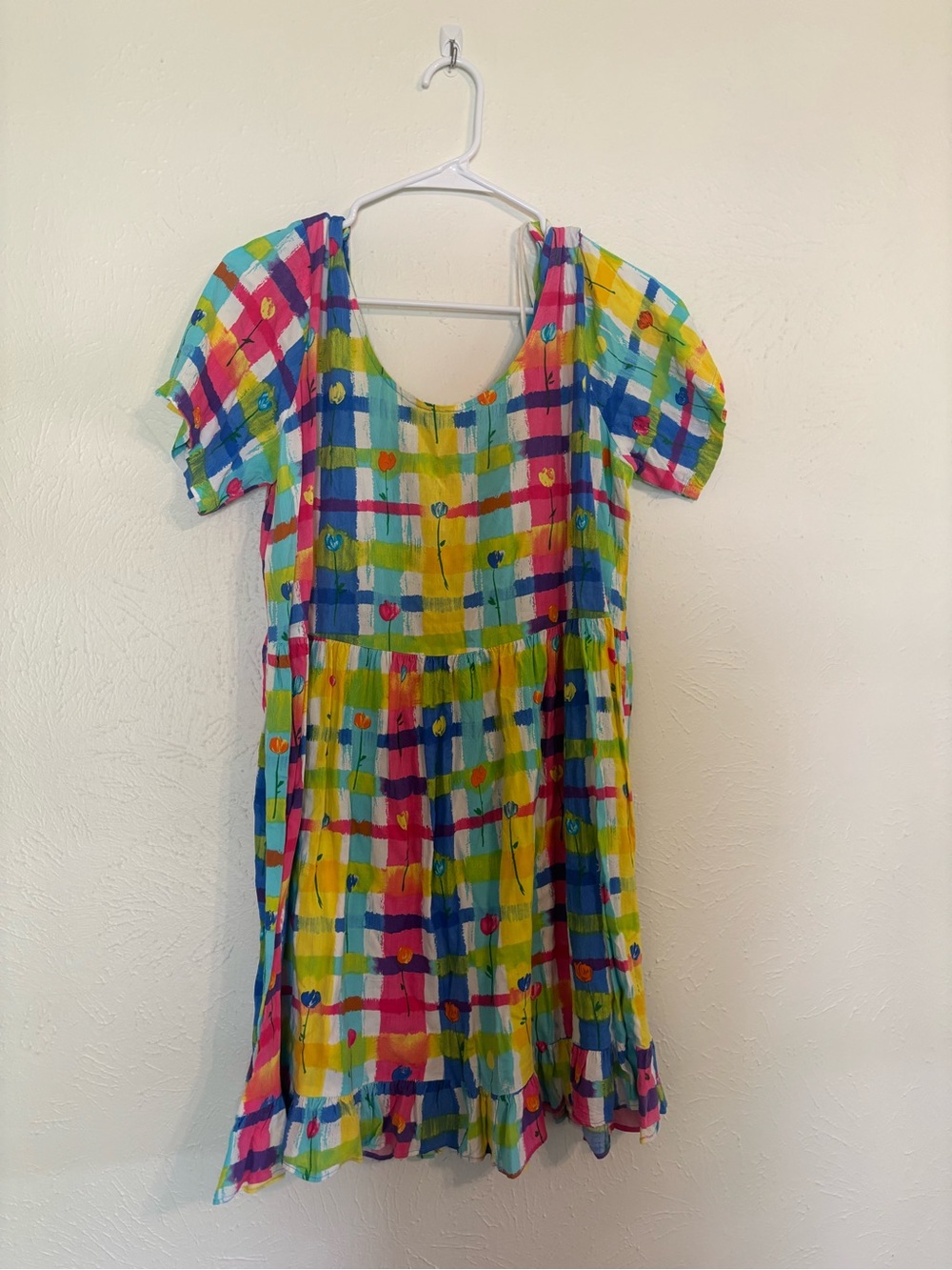 Jams World Multicolor Pink Yellow Blue Button Dress - Picture 4 of 4